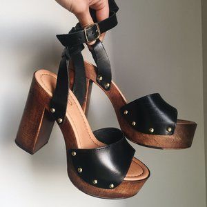 retro platform heeled sandals